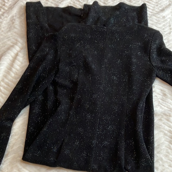 Vintage Sparkling Evening Black Gown Stretch Material Sz 6 - Picture 5 of 7